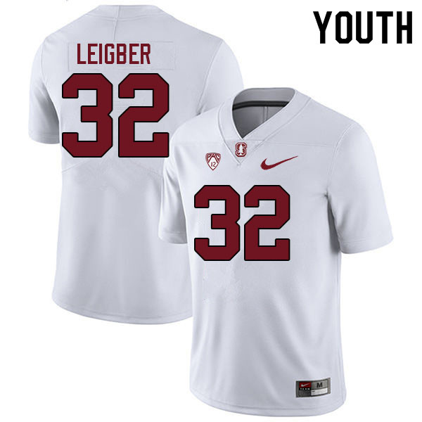 Youth #32 Mitch Leigber Stanford Cardinal College Football Jerseys Sale-White - Click Image to Close